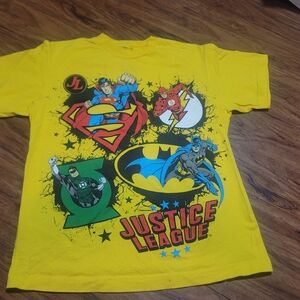 Yellow Justice League Graphic T-Shirt Kids Medium